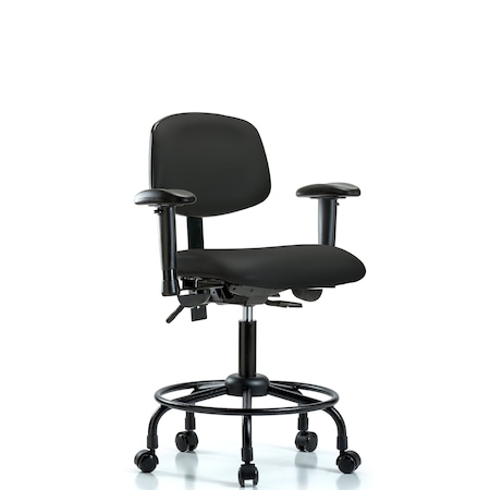 Desk Chair Desk Chair, Vinyl, Chr Tilt AA Glides, Papr, Adjustable Arms, 21