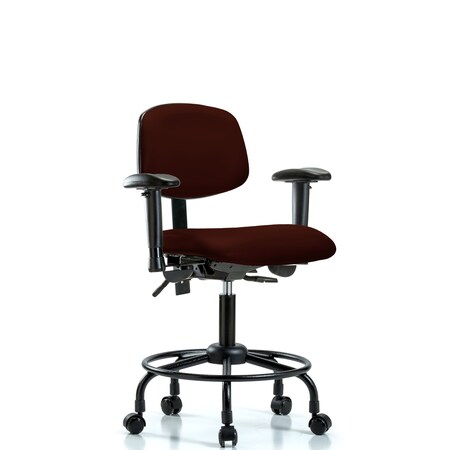 Desk Chair Desk Chair, Vinyl, Chr Tilt AA Glides, Ruby, Adjustable Arms, 21