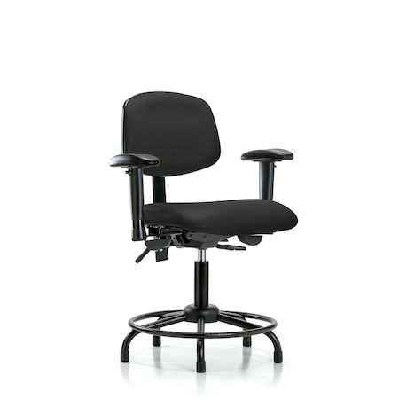 Desk Chair Desk Chair, Vinyl, Chr Tilt Casters, Papr, Adjustable Arms, 18