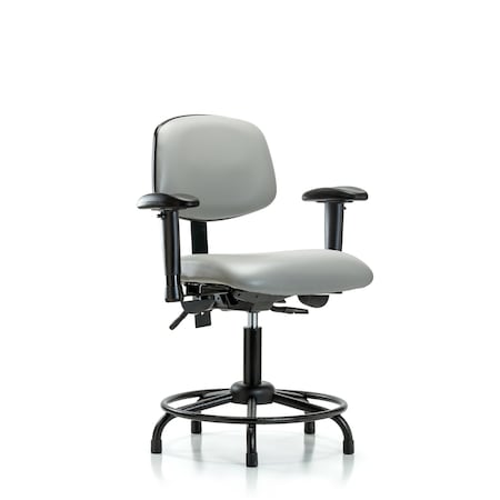 Desk Chair Desk Chair, Vinyl, Chrome Tilt Casters, Oat, Adjustable Arms, 18