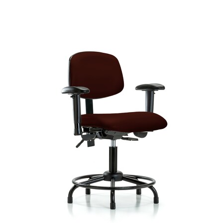 Desk Chair Desk Chair, Vinyl, Chr Tilt Casters, Ruby, Adjustable Arms, 18