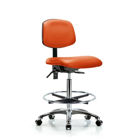 High Bench Chair Chair, Vin, Hi Ben, Chr Tilt CF Cast, Orange, No Arms, 26