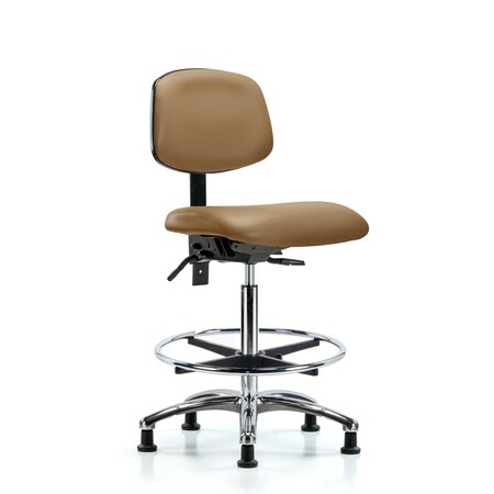 High Bench Chair Chair, Vin, Hi Ben, Chr Tilt CF Gld, Taupe, No Arms, 26