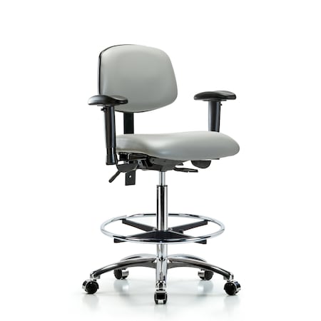 High Bench Chair Chair, Vin, Hi Ben, Chr Tilt AA CF Cast, Dov, Adjustable Arms, 26