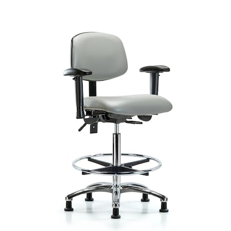 High Bench Chair Chair, Vin, Hi Ben, Chr Tilt AA CF Gld, Dov, Adjustable Arms, 26