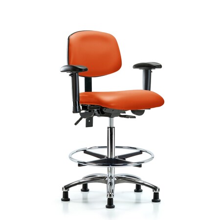 High Bench Chair Chair, Vin, Hi Ben, CF Gld, Orange, Adjustable Arms, 26