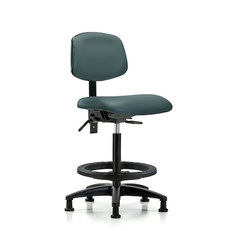 High Bench Chair Desk Chair, Vin, Chr Tilt AA Casters, Bord, No Arms, 26