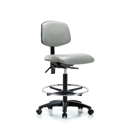 High Bench Chair Desk Chair, Fabric, RT Tilt AA Casters, Bur, No Arms, 26