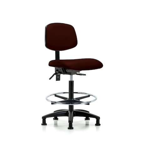 High Bench Chair Desk Chair, Fabric, RT Glides, Nav, No Arms, 26