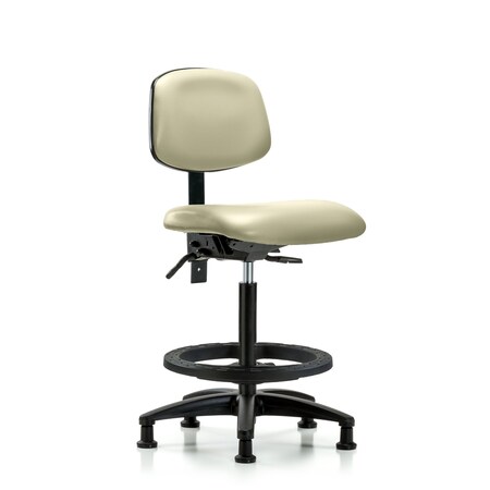 High Bench Chair Desk Chair, Fabric, Tilt AA Glides, Gry, No Arms, 26