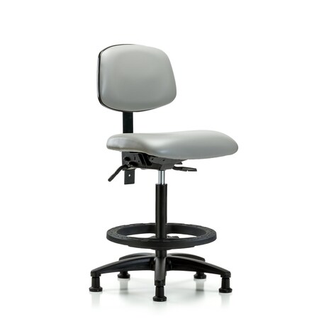 High Bench Chair Desk Chair, Fabric, Tilt Casters, Bur, No Arms, 26