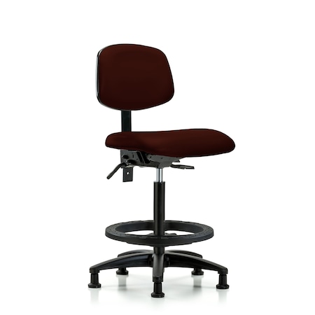 High Bench Chair Desk Chair, Fabric, Tilt AA Casters, Gry, No Arms, 26