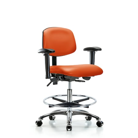 Medium Bench Chair Chair, Vin, Med Ben, Chr AA CF Cast, Orange, Adjustable Arms, 22