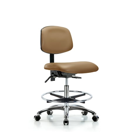 Medium Bench Chair Chair, Vin, Med Ben, Chr Tilt CF Cast, Taupe, No Arms, 22