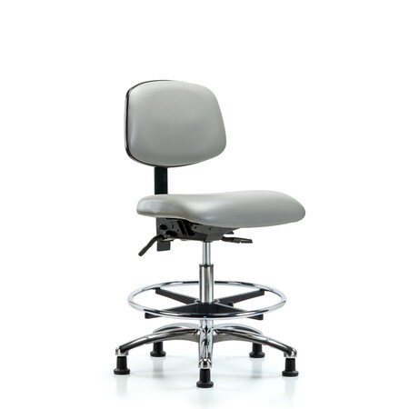 Medium Bench Chair Chair, Vin, Med Ben, Chr Tilt CF Glides, Dov, No Arms, 22