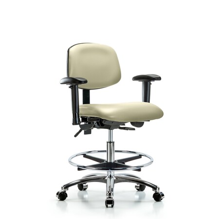 Medium Bench Chair Chair, Vin, Med Ben, CF Cast, Wht, Adjustable Arms, 22