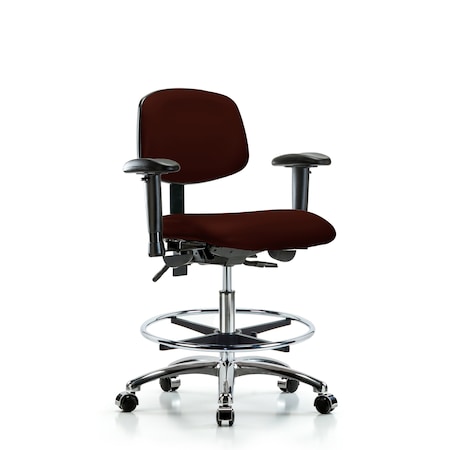 Medium Bench Chair Chair, Vin, Med Ben, CF Cast, Burg, Adjustable Arms, 22