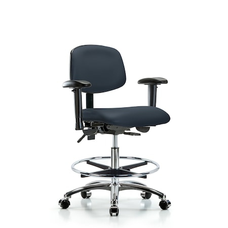 Medium Bench Chair Chair, Vin, Med Ben, CF Cast, Nav, Adjustable Arms, 22