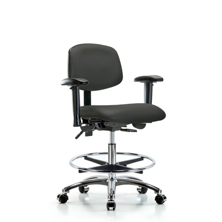 Medium Bench Chair Chair, Vin, Med Ben, CF Cast, Gry, Adjustable Arms, 22