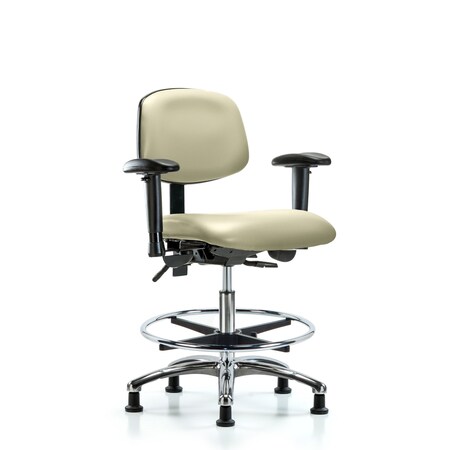 Medium Bench Chair Chair, Vin, Med Ben, Chr Tilt AA CF Gld, Wht, Adjustable Arms, 22