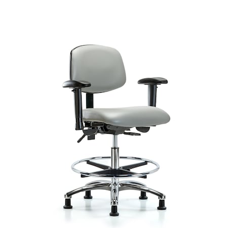 Medium Bench Chair Chair, Vin, Med Ben, Chr Tilt AA CF Gld, Dov, Adjustable Arms, 22