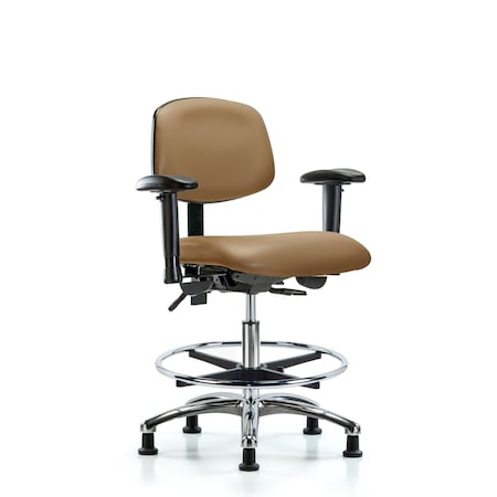Medium Bench Chair Chair, Vin, Med Ben, CF Gld, Taupe, Adjustable Arms, 22