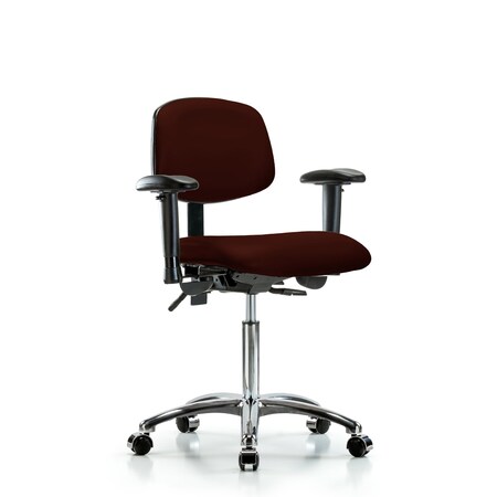 Medium Bench Chair Chair, Vin, Med Ben, Chr Tilt AA Cast, Burg, Adjustable Arms, 22