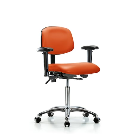 Medium Bench Chair Chair, Vin, Med Ben, Cast, Orange, Adjustable Arms, 22