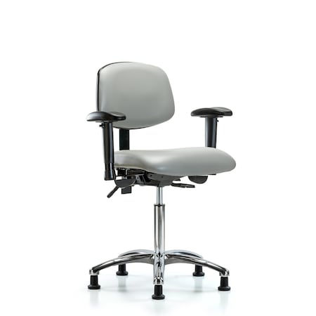 Medium Bench Chair Chair, Vin, Med Ben, Chr Tilt AA Glides, Dov, Adjustable Arms, 22