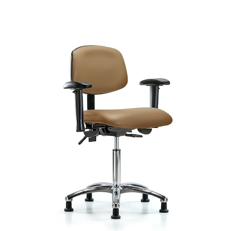 Medium Bench Chair Chair, Vin, Med Ben, Chr Tilt AA Gld, Taupe, Adjustable Arms, 22