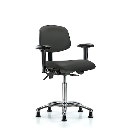 Medium Bench Chair Chair, Vin, Med Ben, Chr Tilt AA Glides, Gry, Adjustable Arms, 22