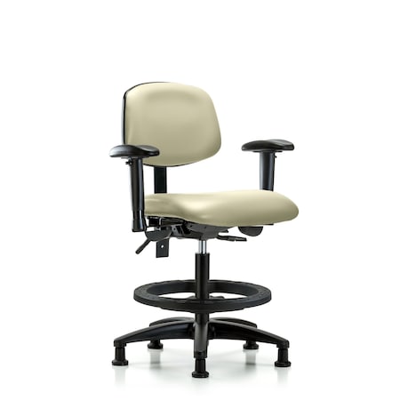 Medium Bench Chair Chair, Vin, Med Ben, Tilt AA BF Glides, Wht, Adjustable Arms, 22