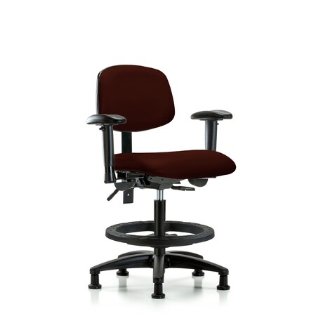 Medium Bench Chair Chair, Vin, Med Ben, Tilt AA BF Glides, Burg, Adjustable Arms, 22