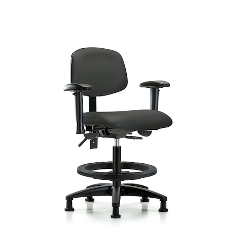 Medium Bench Chair Chair, Vin, Med Ben, Tilt AA BF Glides, Gry, Adjustable Arms, 22