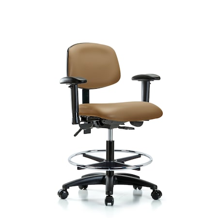 Medium Bench Chair Chair, Vin, Med Ben, Tilt AA CF Cast, Taupe, Adjustable Arms, 22