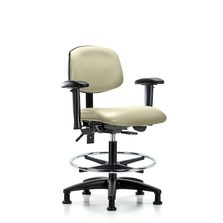 Medium Bench Chair Chair, Vin, Med Ben, Tilt AA CF Glides, Wht, Adjustable Arms, 22