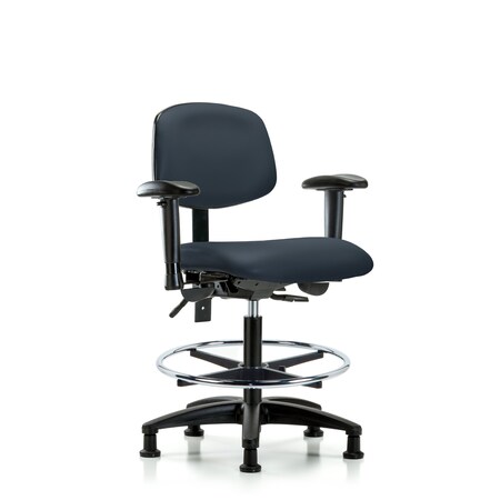 Medium Bench Chair Chair, Vin, Med Ben, Tilt AA CF Glides, Nav, Adjustable Arms, 22