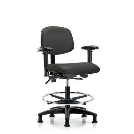 Medium Bench Chair Chair, Vin, Med Ben, Tilt AA CF Glides, Gry, Adjustable Arms, 22