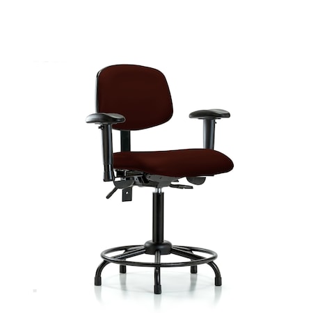 Medium Bench Chair Vinyl Chair, RT Tilt AA, Gld, Burg, Adjustable Arms, 22