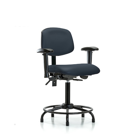 Medium Bench Chair Vinyl Chair, RT Tilt AA, Gld, Nav, Adjustable Arms, 22