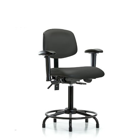 Medium Bench Chair Vinyl Chair, RT Tilt AA, Gld, Gry, Adjustable Arms, 22