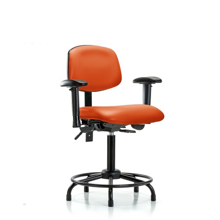 Medium Bench Chair Vinyl Chair, RT Tilt AA, Gld, Orange, Adjustable Arms, 22
