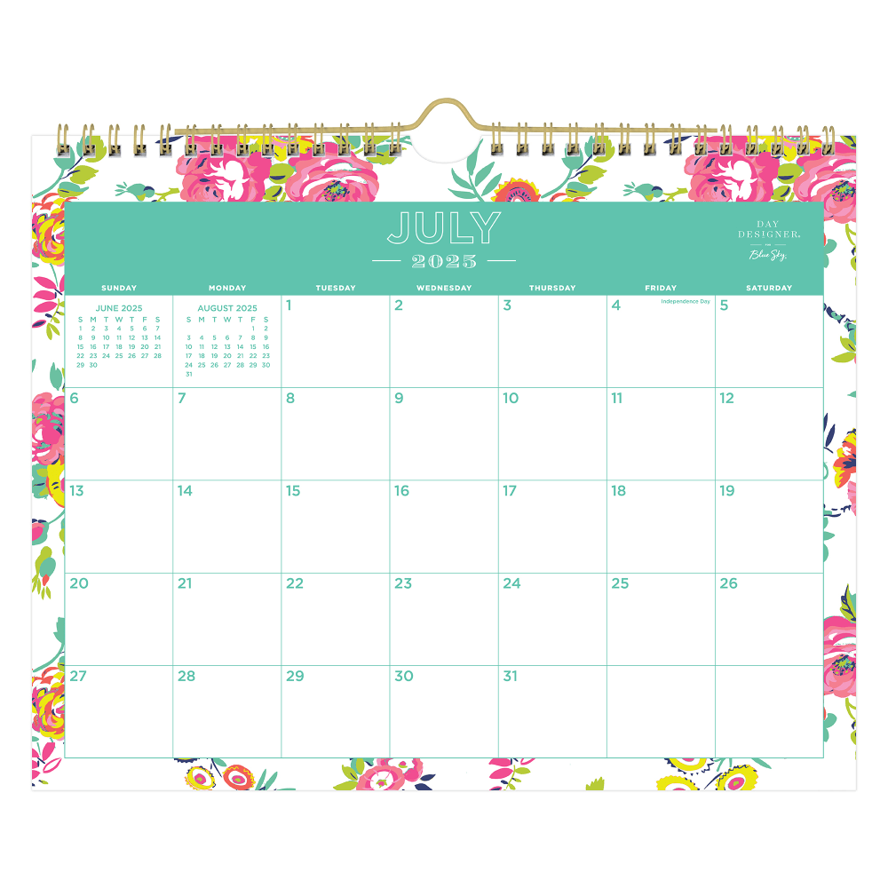 2025-2026 Day Designer Monthly Wall Calendar, 8-3/4in x 11in, Peyton White, July 2025 To June 2026, 107936 MPN:107936-A26