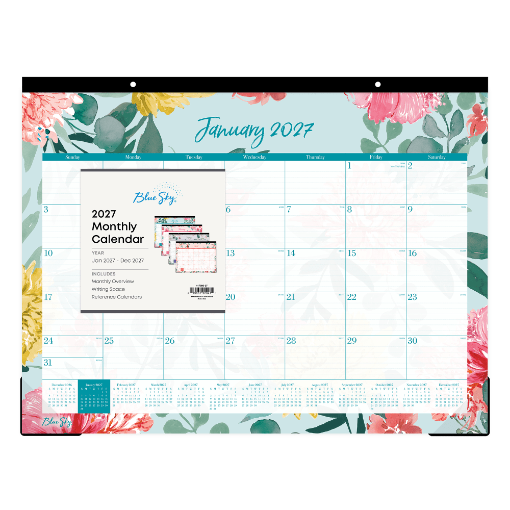 2027 Blue Sky Reflections Monthly Desk Pad Planning Calendar, 22x17, 0%, Reflections, Jan-Dec, RY27 MPN:117886-27