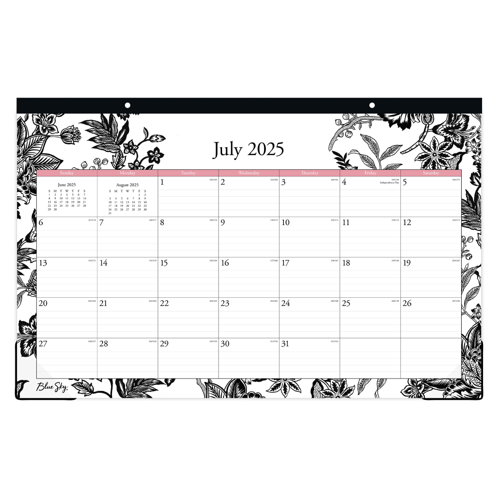 2025-2026 Blue Sky Monthly Desk Pad Planning Calendar, 17in x 11in, Analeis, July 2025 To June 2026, 151719 MPN:130617-A26
