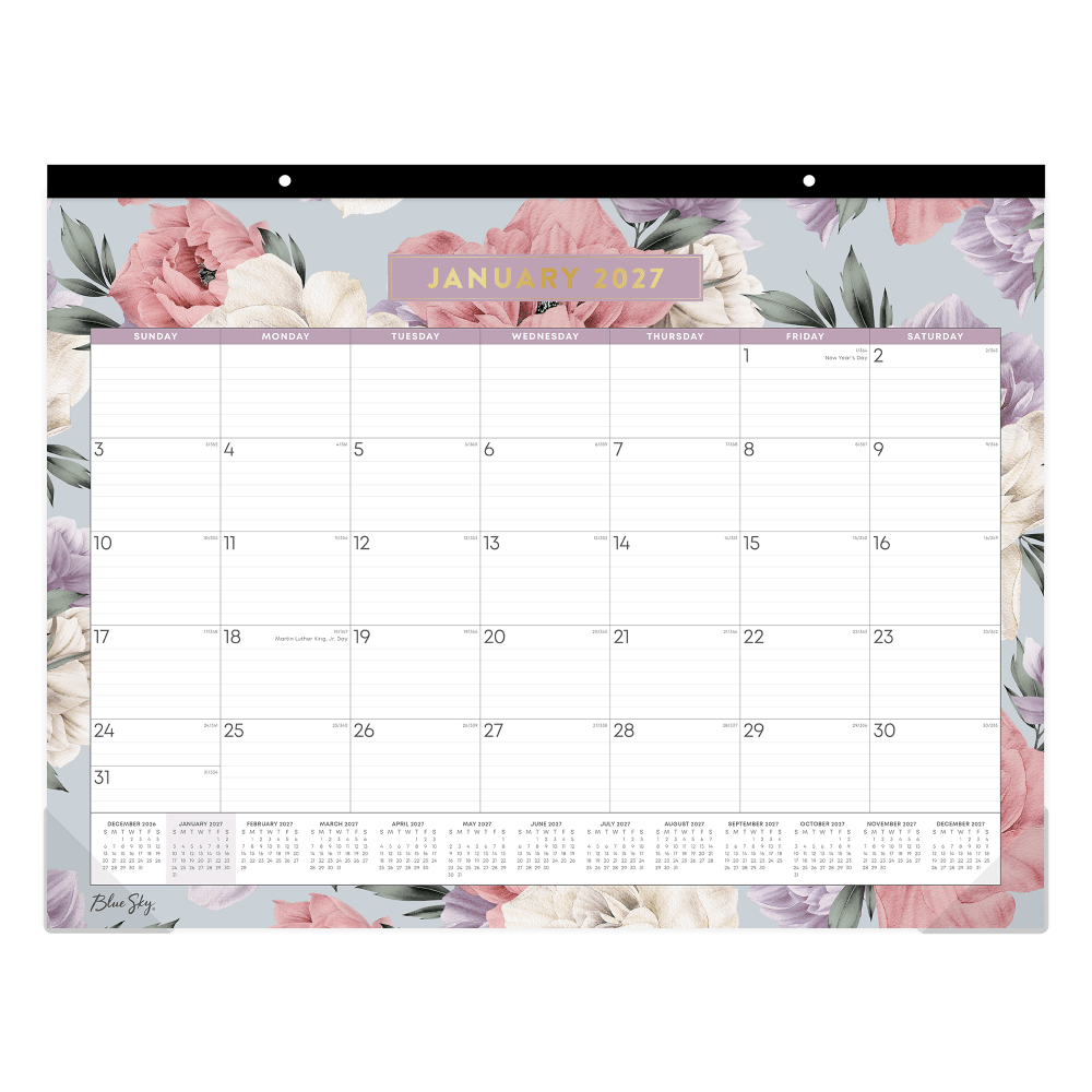 2027 Blue Sky Tula Monthly Desk Pad Planning Calendar, 22x17, 0%, Tula Theme, Jan-Dec, RY27 MPN:144086-27