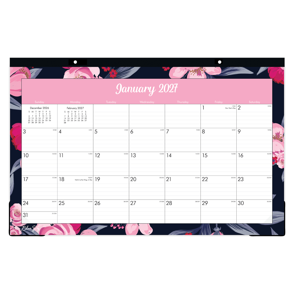 2027 Blue Sky Mimi Pink Monthly Desk Pad Planning Calendar, 17x11, 0%, Mimi Pink, Jan-Dec, RY27 MPN:148626-27