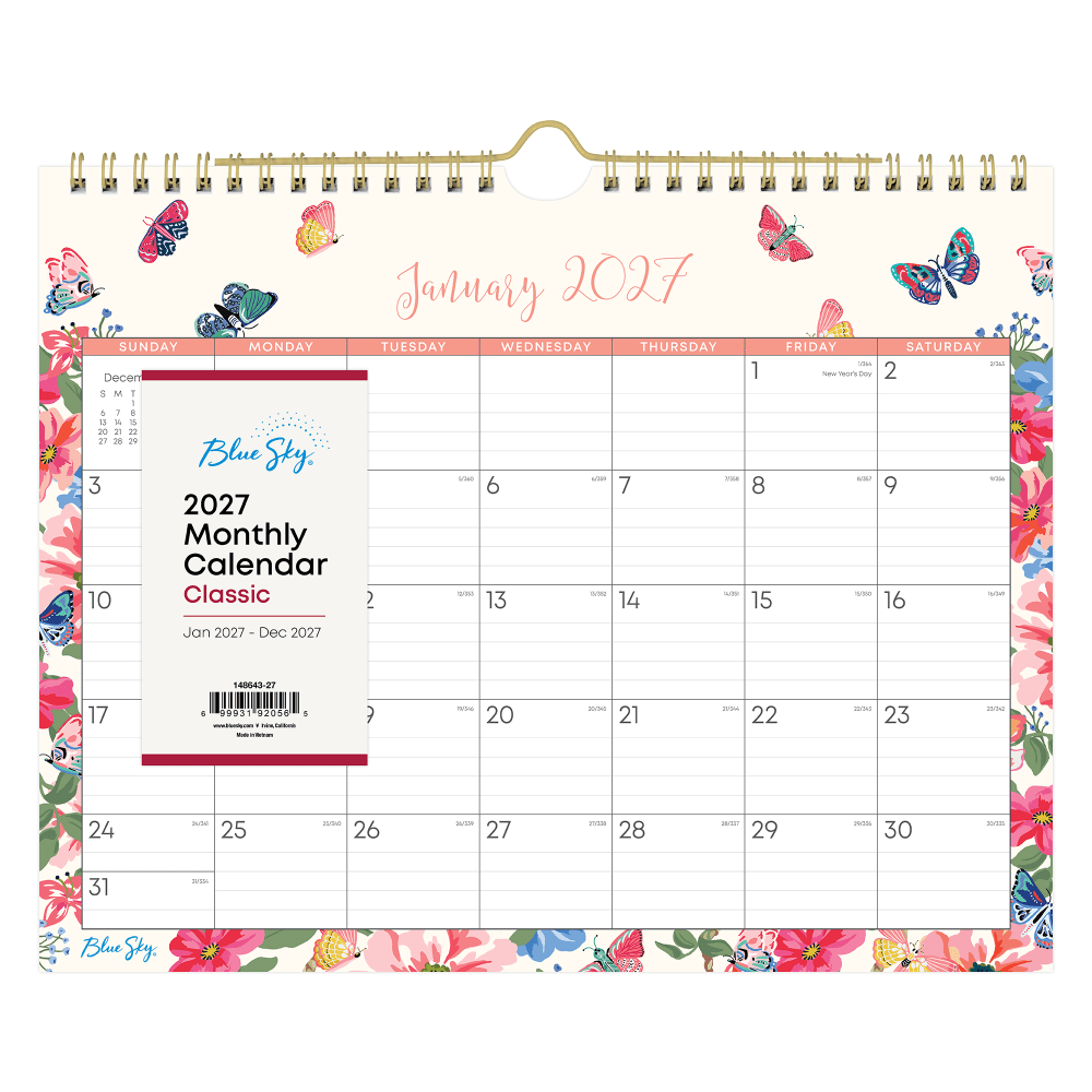 2027 Blue Sky Fly By Monthly Wall Calendar, 11x8.75, 0%, Fly By, Jan-Dec, RY27 MPN:148643-27