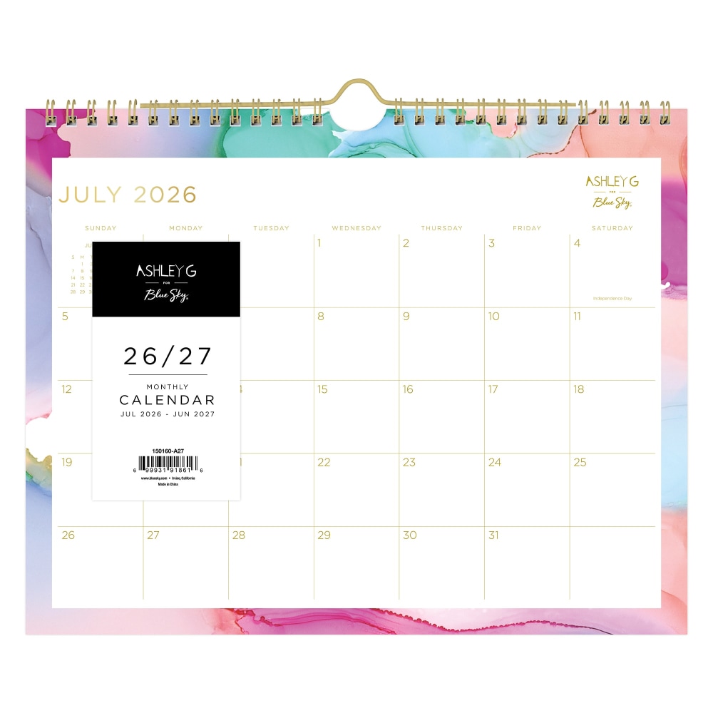 Wall Calendar AG Multi Color Smoke - 11x8.75 AY26-27 Monthly Safety Wirebound - MPN:150160-A27