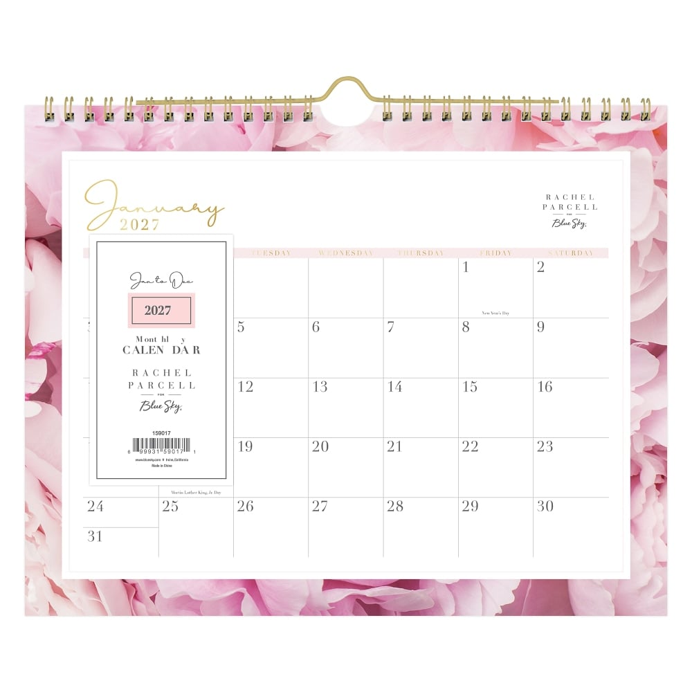 2027 Blue Sky Peony Monthly Wall Calendar, 11x8.75, 0%, Peony, Jan-Dec, RY27 MPN:159017